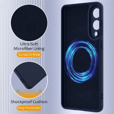 Samsung Galaxy S25 Edge "Shell" MagSafe cieta silikona (TPU) tumši zils apvalks | vacins.lv