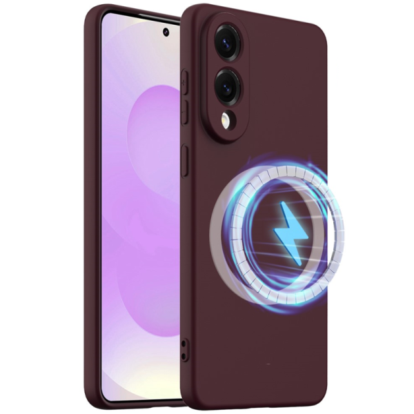 "Shell" MagSafe cieta silikona (TPU) apvalks - bordo (Galaxy S25 Edge)