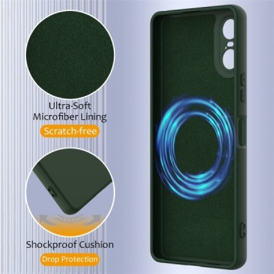 Sony Xperia 10 VI "Shell" MagSafe cieta silikona (TPU) tumši zaļa apvalks | vacins.lv