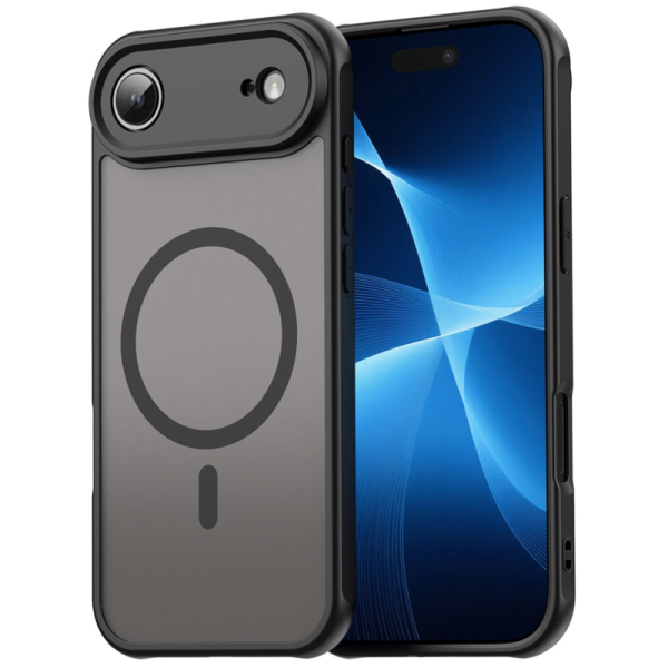 "Mofan" MagSafe matēts cieta silikona (TPU) apvalks - melns (iPhone Air)