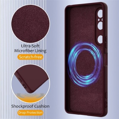 Sony Xperia 1 VI "Shell" MagSafe cieta silikona (TPU) bordo apvalks | vacins.lv