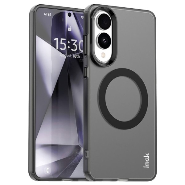 "IMAK" Candy MagSafe matēts cieta silikona (TPU) apvalks - melns (Galaxy S25 Edge)