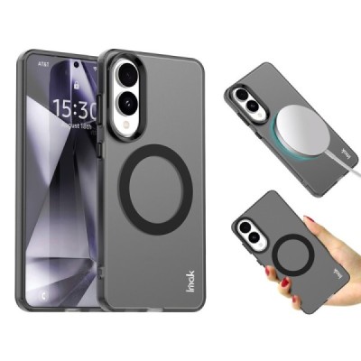 Samsung Galaxy S25 Edge "IMAK" Candy MagSafe matēts cieta silikona (TPU) apvalks - melns | vacins.lv