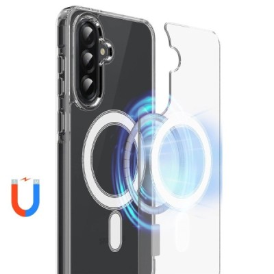 "Tubi" MagSafe Samsung Galaxy A56 dzidrs, caurspīdīgs cieta silikona apvalks aizmugurējais vāciņš | vacins.lv