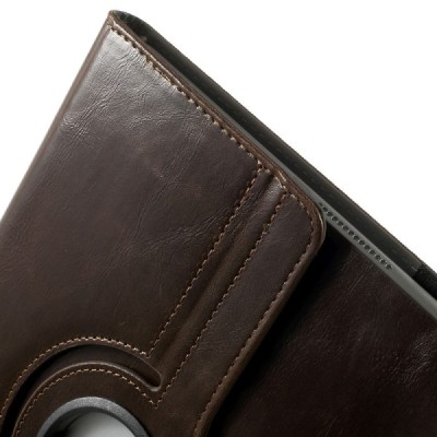 Apple iPad Air 2 solīds atvēramais brūns ādas futrālis (360°) - statīvs / Vacins.lv