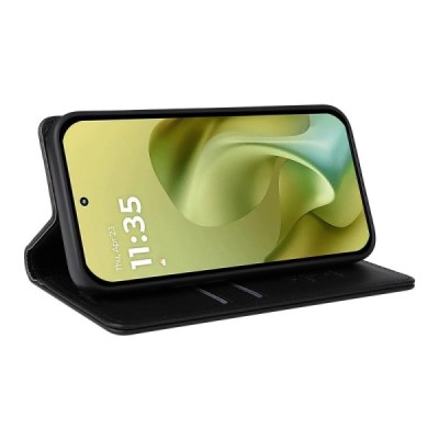 Motorola Moto G86 / G86 Power "Split" sērijas melns atvērams maciņš, maks | Vacins.lv