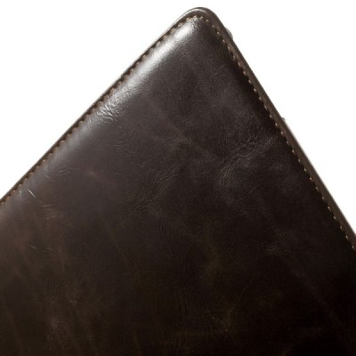 Apple iPad Air 2 solīds atvēramais brūns ādas futrālis (360°) - statīvs / Vacins.lv