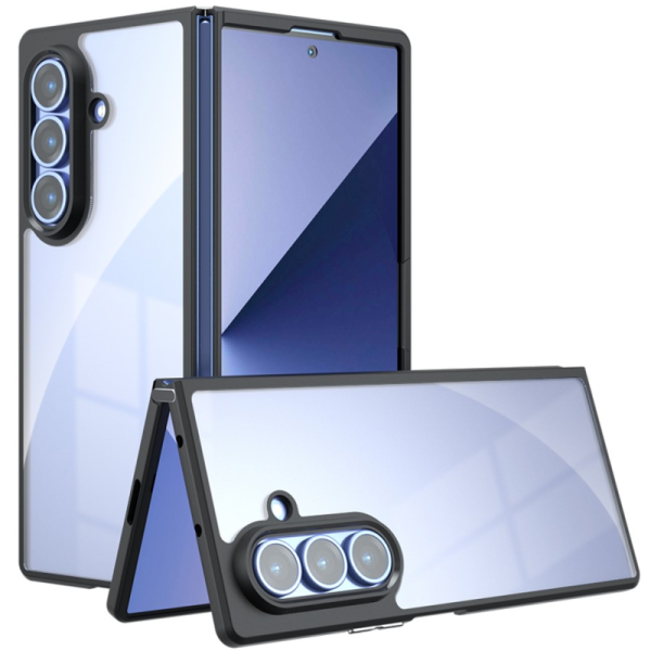 "Mofan" caurspīdīgs cieta silikona (TPU) apvalks - melns (Galaxy Fold7)