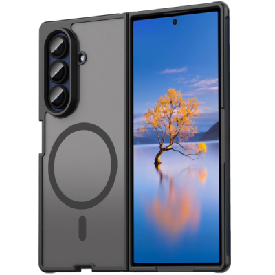 Samsung Galaxy Fold7 "Mofan" MagSafe matēts cieta silikona (TPU) apvalks - melns | vacins.lv