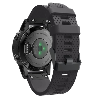 Wave išmaniojo laikrodžio Garmin Fenix 5S Plus kieto silikono (TPU) juoda apyrankė | Priedai.lt