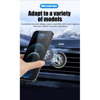 "R-JUST" magnētiskais Magsafe stiprinājums (360°) melns automašīnas tālruņa turētājs (ventilācijas atverēm) / Priedai.lt