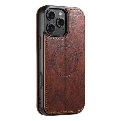 Apple iPhone 16 Pro "Suteni" MagSafe brūns atvērams maciņš, maks | Vacins.lv