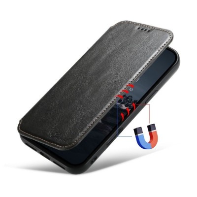 Apple iPhone 16 Pro Max "Suteni" MagSafe melns atvērams maciņš, maks | Vacins.lv