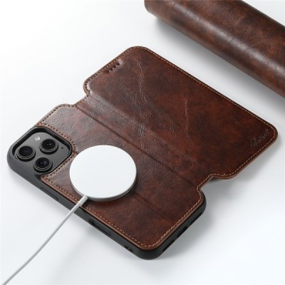 Apple iPhone 16 Pro Max "Suteni" MagSafe brūns atvērams maciņš, maks | Vacins.lv