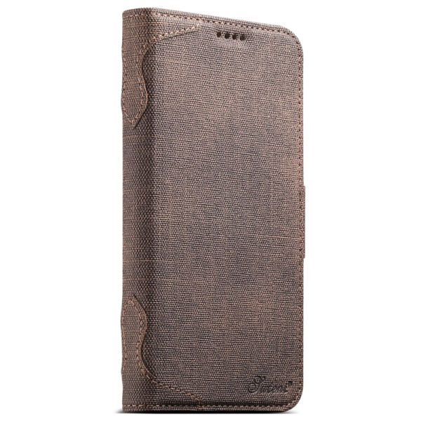 „SUTENI“ MagSafe Retro solīds atvēramais ādas maciņš - brūns (iPhone 16 Pro Max)