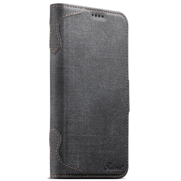 „SUTENI“ MagSafe Retro solīds atvēramais ādas maciņš - melns (iPhone 16 Pro)