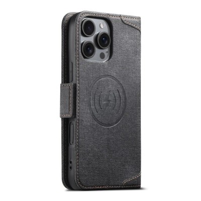 Apple iPhone 16 Pro „SUTENI“ MagSafe Retro solīds atvēramais ādas melns maciņš - maks | Vacins.lv