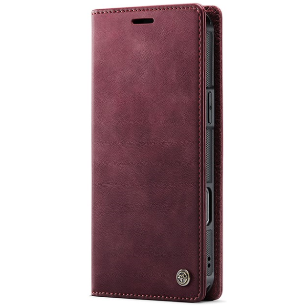 „CaseMe“ MagSafe Leather 2-in-1 atlokāms maciņš - bordo (iPhone 16 Pro Max)
