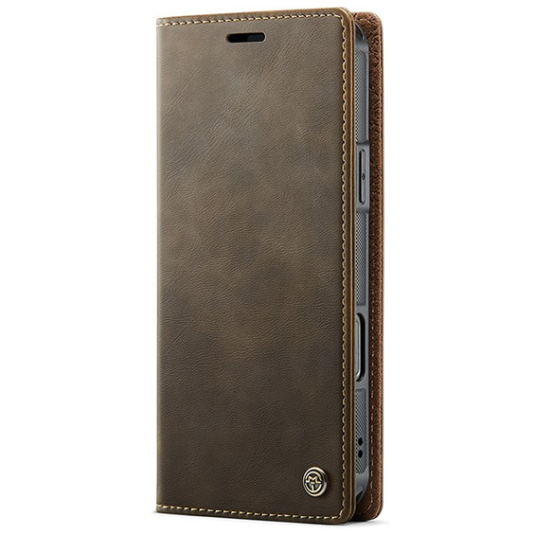 „CaseMe“ MagSafe Leather 2-in-1 atlokāms maciņš - brūns (iPhone 16 Pro Max)