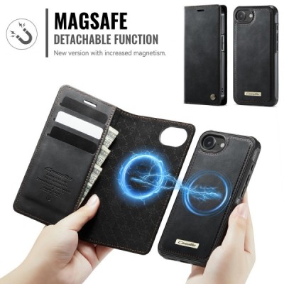 „CaseMe“ MagSafe Leather 2-in-1 Flip Case - Black (iPhone 17e / 16e)