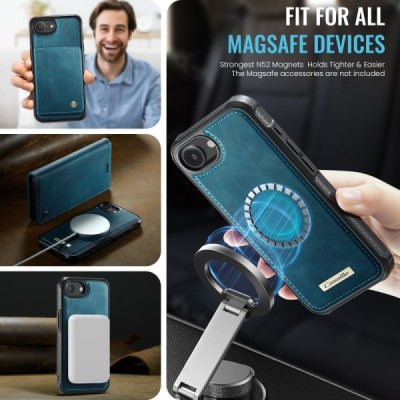„CaseMe“ MagSafe Leather 2-in-1 Flip Case - Green (iPhone 17e / 16e)