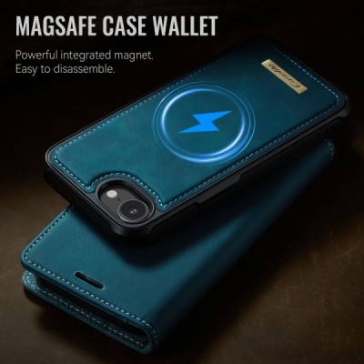 „CaseMe“ MagSafe Leather atverčiamas 2-in-1 dėklas - žalias (iPhone 17e / 16e)