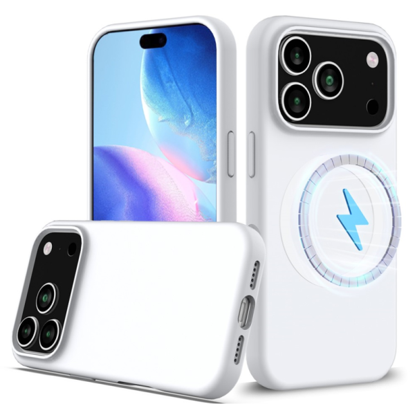 "Shell" MagSafe cieta silikona (TPU) apvalks - balts (iPhone 17 Pro Max)