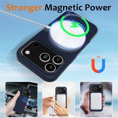 Apple iPhone 17 Pro Max "Shell" MagSafe cieta silikona (TPU) tumši zils apvalks | vacins.lv