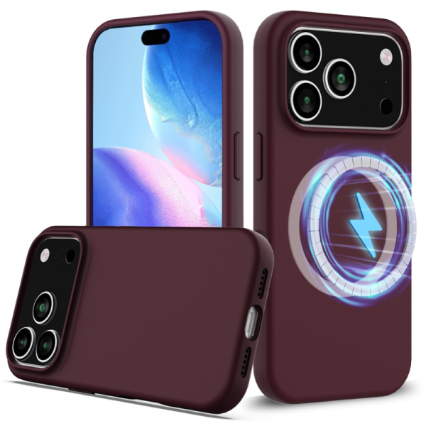 "Shell" MagSafe cieta silikona (TPU) apvalks - bordo (iPhone 17 Pro Max)