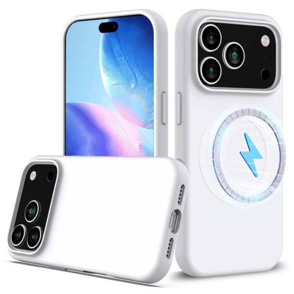 "Shell" MagSafe cieta silikona (TPU) apvalks - balts (iPhone 17 Pro)