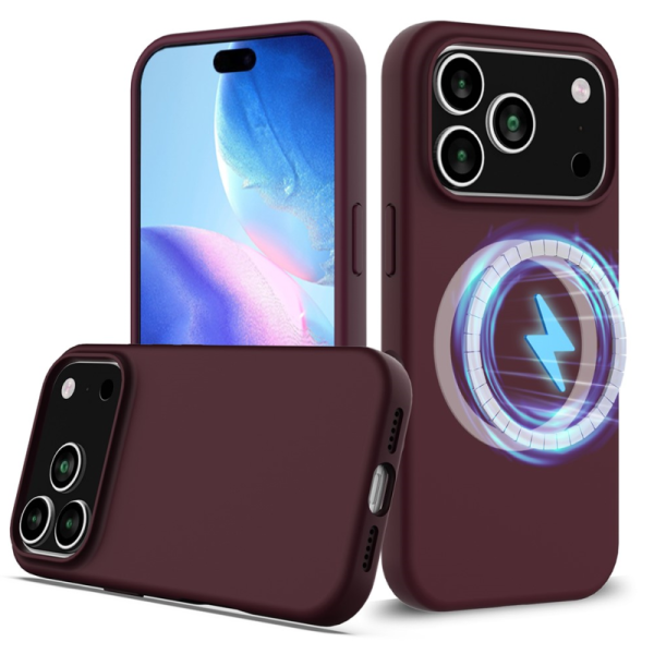 "Shell" MagSafe cieta silikona (TPU) apvalks - bordo (iPhone 17 Pro)