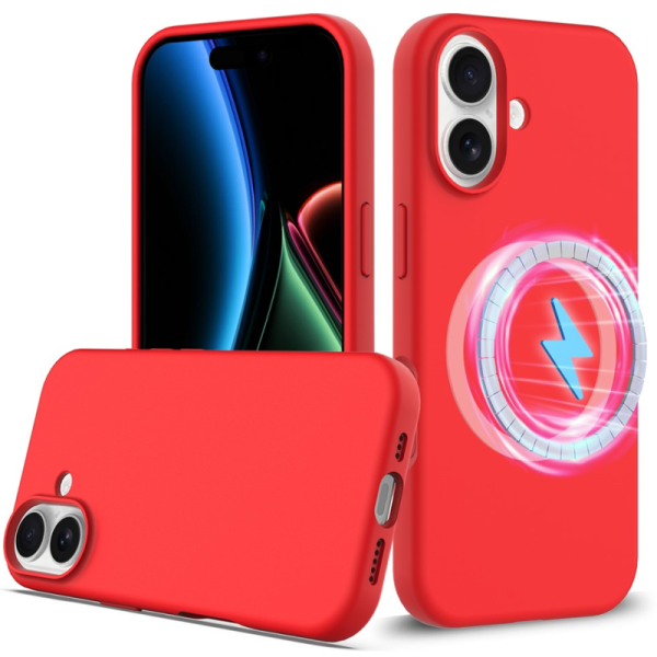 "Shell" MagSafe cieta silikona (TPU) apvalks - sarkans (iPhone 17)