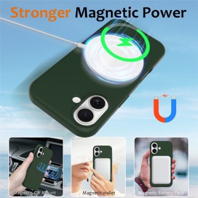 Apple iPhone 17 "Shell" MagSafe cieta silikona (TPU) tumši zaļa apvalks | vacins.lv