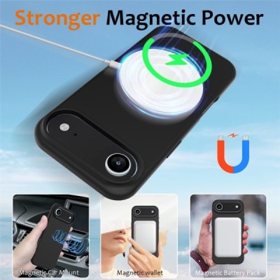 Apple iPhone Air "Shell" MagSafe cieta silikona (TPU) melns apvalks | vacins.lv