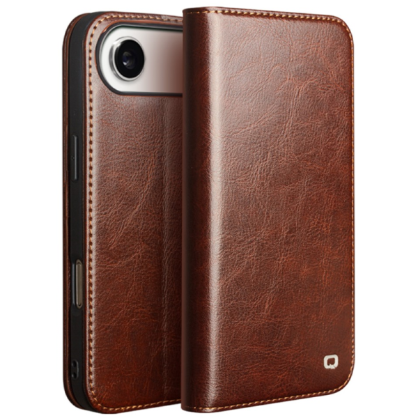 „QIALINO“ atverčiamas dėklas - rudas (iPhone Air)