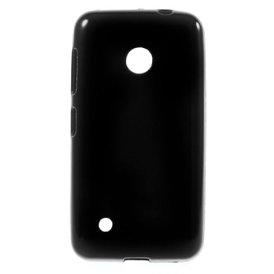 Nokia Lumia 530 (520 DS) „Jelly Case“ melns cieta silikona (TPU) futrālis / Vacins.lv