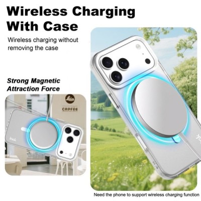 Apple iPhone 17 Pro Max "IMAK" Candy MagSafe matēts cieta silikona (TPU) apvalks - balts | vacins.lv