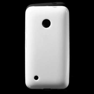 Nokia Lumia 530 (520 DS) „Jelly Case“ balts cieta silikona (TPU) futrālis / Vacins.lv