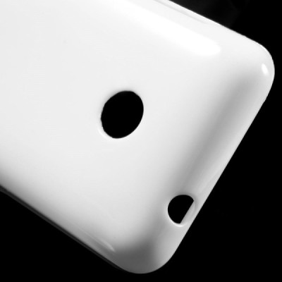 Nokia Lumia 530 (520 DS) „Jelly Case“ balts cieta silikona (TPU) futrālis / Vacins.lv