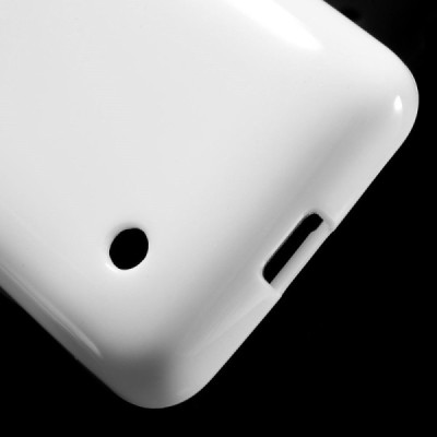 Nokia Lumia 530 (520 DS) „Jelly Case“ balts cieta silikona (TPU) futrālis / Vacins.lv