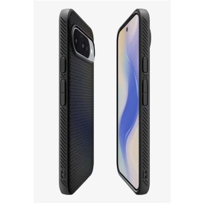 Google Pixel 10 / 10 Pro "Spigen" Liquid Air melns cieta silikona apvalks | vacins.lv