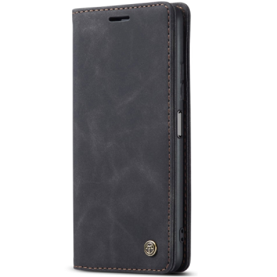 Xiaomi Redmi Note 10 Pro CaseMe Retro solīds atvēramais ādas melns maciņš - maks | Vacins.lv
