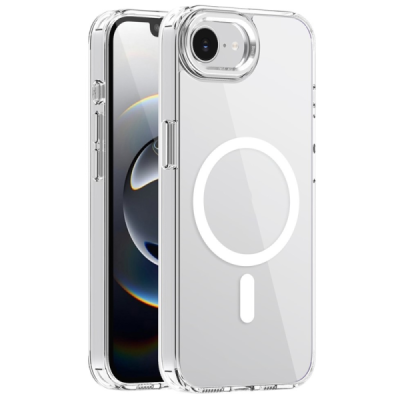 "Tubi" MagSafe kõva silikoonist (TPU) ümbris - läbipaistev (iPhone 17e / 16e)
