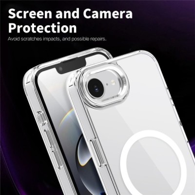 „Tubi“ MagSafe kieto silikono (TPU) dėklas - skaidrus (iPhone 17e / 16e)