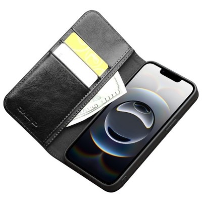 "QIALINO" flip case cover - black (iPhone 17e / 16e)