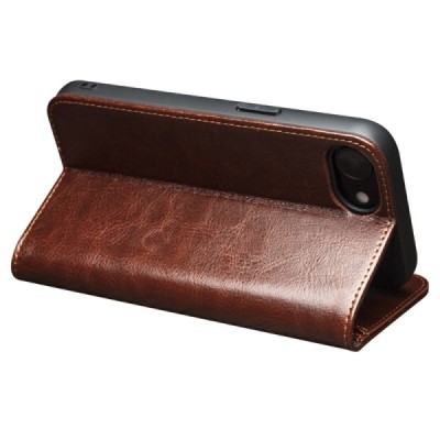 "QIALINO" flip case cover - brown (iPhone 17e / 16e)