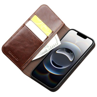 "QIALINO" flip case cover - brown (iPhone 17e / 16e)