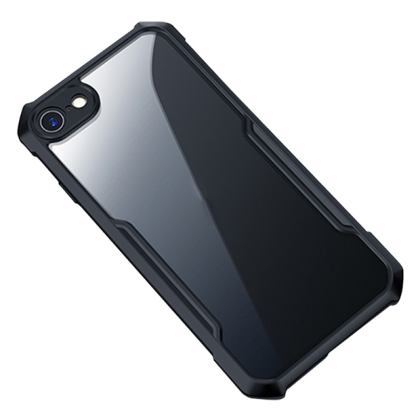 "XUNDD" cieta silikona (TPU) akrils apvalks - dzidrs / melns (iPhone 7 / 8 / SE 2020 / SE 2022)