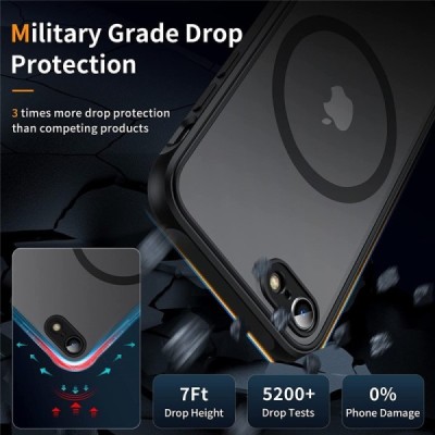 Apple iPhone 7 (iPhone 8, SE 2020) "Mofan" MagSafe matēts cieta silikona (TPU) apvalks - melns | vacins.lv