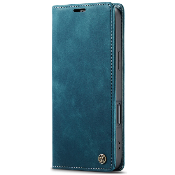 "CaseMe" Retro Skin atvēramais ādas maciņš - zaļš (iPhone 17 Pro Max)